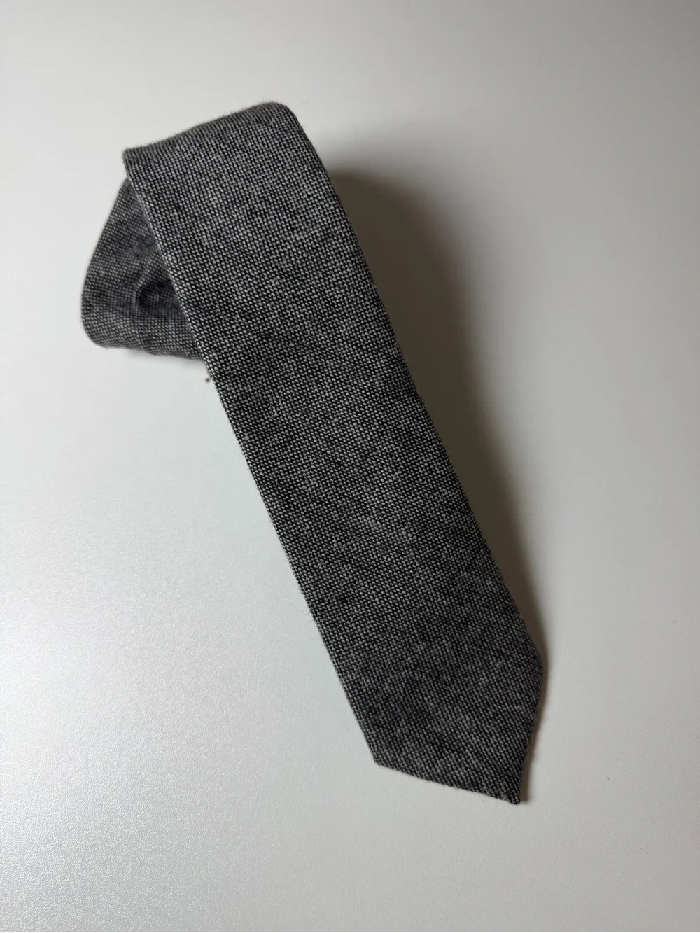 J. Crew Slim Modern Classic Birdseye Charcoal Gray Knit Tie